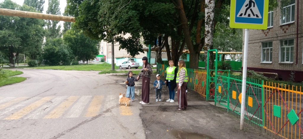 Инспектор по пропаганде БДД отделения ГИБДД города Ртищево совместно с родительским патрулем МДОУ «Детский сад № 6 «Медвежонок»» г. Ртищево Саратовской области провели профилактическое занятие на нерегулируемом пешеходном переходе вблизи детского сада