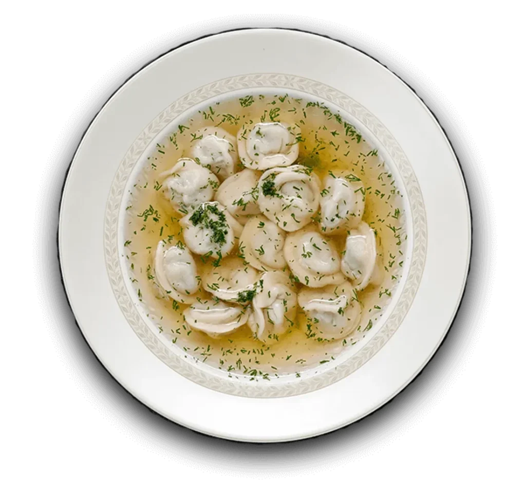 Пельмени с бульоном